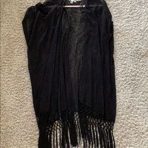 AE Lace Kimono with Fringe Bottom